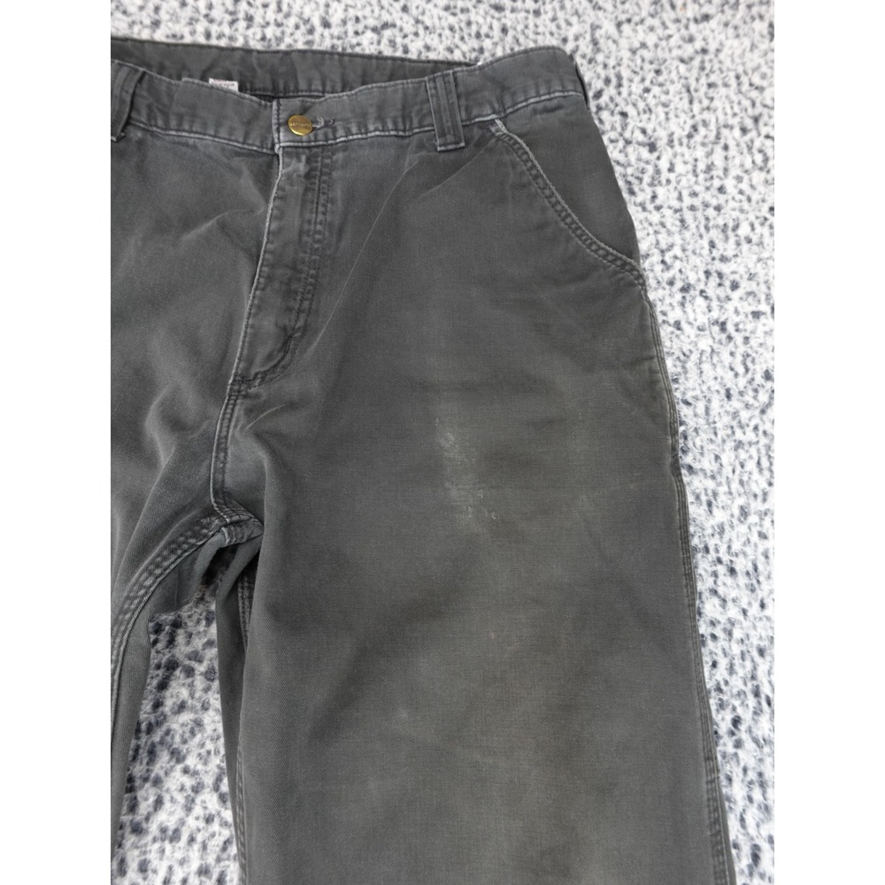 Carhartt Carpenter Pants Mens 36x36 Dark Gray Distressed Workwear Cotton Canvas - Picture 3 of 12